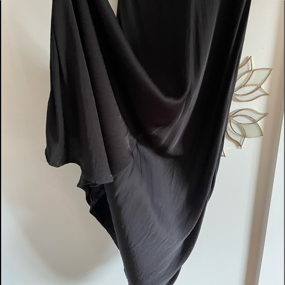 Vintage Black Silky Dress - Picture 5 of 5